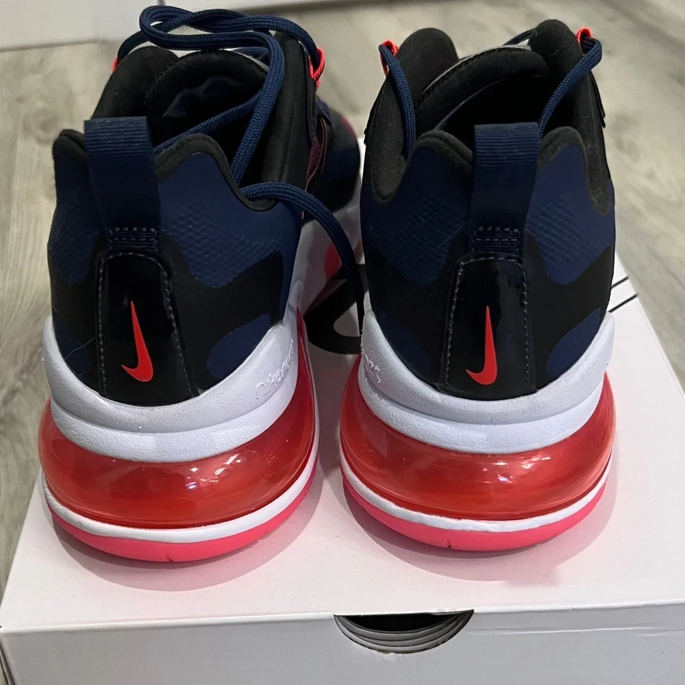 ❤️🖤 Nike Air Max 270 React Navy Black Pink Sneaker - Picture 3 of 9
